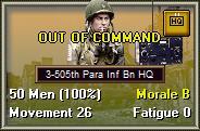 Example: suppose that the highest level HQ for the German command is a Regiment and that the Supply Value is 80%. There is thus an 80% chance that this HQ will be In Command in any given turn.