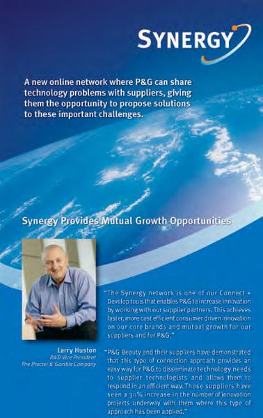 Synergy A Web-based Network for Innovating with Suppliers Mutual growth opportunities Faster, more cost efficient innovation Increased innovation