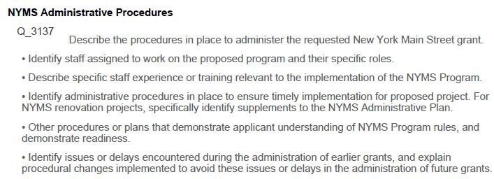 Application Questions Administrative Procedures Review Areas: Implementation Capacity Response should: Address each bullet Prove that applicant understands rules,