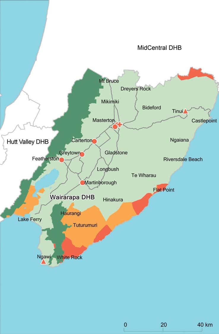Part 8 District health boards after-hours services 100 Figure 47 After-hours service coverage for Wairarapa District Health Board (in a typical week, and regardless of whether the
