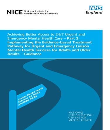 National quality benchmarks for urgent and emergency liaison mental health recommended response times and interventions Within a maximum of 1 hour of a liaison mental health service receiving an