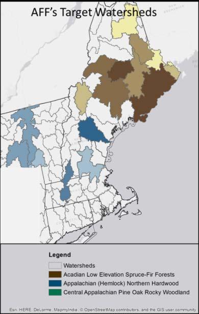 Additional Geographic Priorities Projects that involve stewardship of family-owned woodlands are encouraged to target efforts in the following fifteen watersheds: the Upper Adroscoggin, Saco,