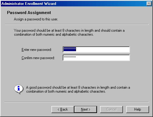 DEFCON Authenticator 10 The Administrator Enrollment Wizard screen appears. 6 Enter a user name, such as your first name or a nickname, then press Tab and enter your full name, and then click Next.