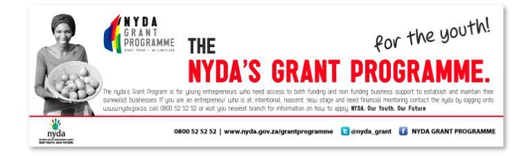nascent and new stages of enterprise development. The NYDA Grant Programme model is constructed on a firm business development support ethos.