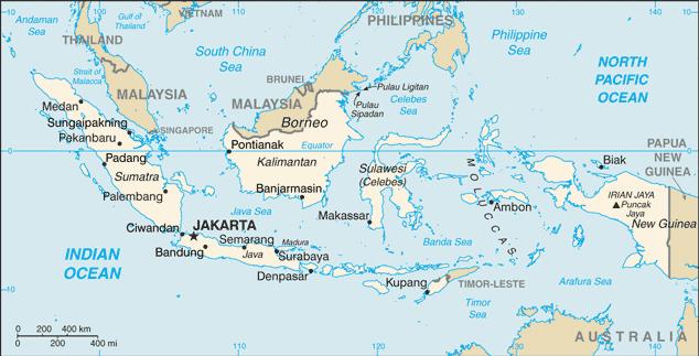 2.4 Indonesia Indonesia s territorial expanse covers 2,600 miles and includes 18,000 islands.