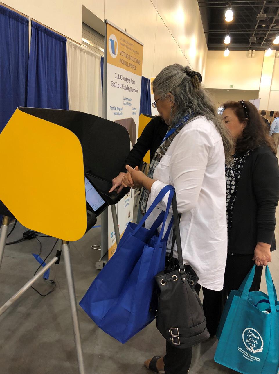 The VSAP Team provided an overview of the future voting experience, which included a demonstration of the Ballot Marking Device (BMD) and were on hand to assist interested individuals to register to