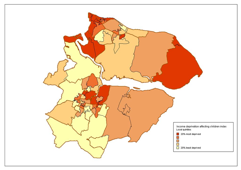 Figure 19 - Indices of Multiple Deprivation 2010 - Income Deprivation Affecting Children Index - local quintiles - LLSOAs in Swale CCG Source: Communities and Local Government In respect of children,