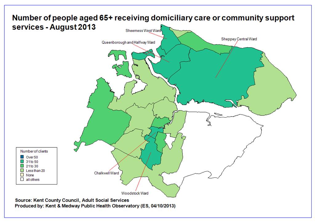 Figure 92 - Number of older people (65+) who receive domiciliary/community support services