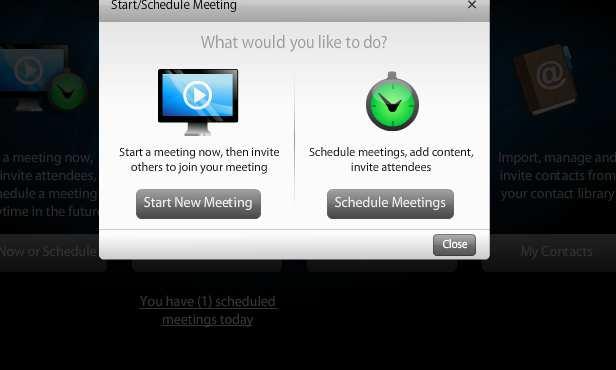 or Start a new meeting.
