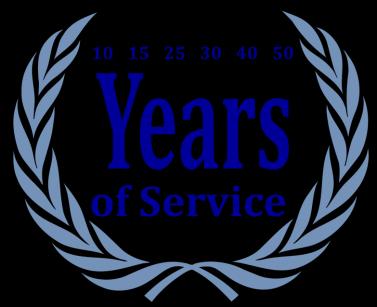 15 years, 25 years, 30 years, 40 years and 50 years of service!
