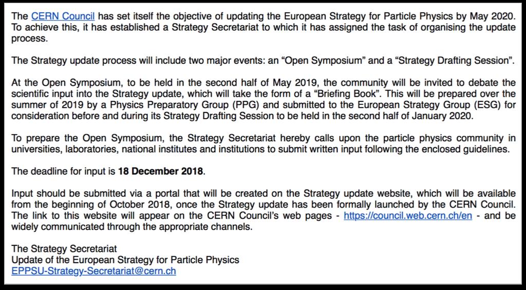 Open call to all members of the par:cle physics community