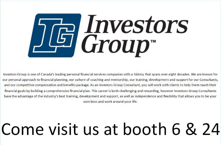 the Investors Group booth on the event floor.