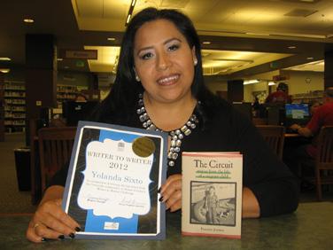 In her quest for improving her reading, Yolanda read her first book in English, The Circuit: Stories from the Life of a Migrant Child, by Francisco Jimenez.