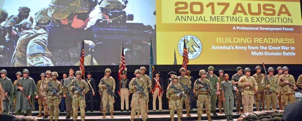 ASSOCIATION OF THE UNITED STATES ARMY News 2018 AUSA Annual Meeting and Exposition Preview September 2018 Annual Meeting theme: Ready Today, More Lethal Tomorrow Soldiers from the 3rd U.S. Infantry Regiment (The Old Guard) perform in a patriotic pageant at the opening ceremony of the 2017 Association of the U.