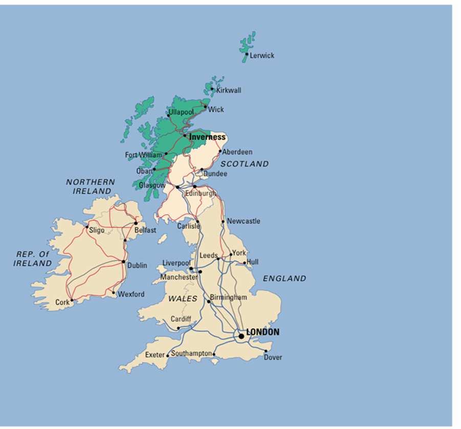 Highlands and Islands (H and I), Scotland 50% of Scotland s land mass 10% of Scotland s population 11 people per square km (compared to 257 for UK) 100 inhabited islands Administrative centre is the