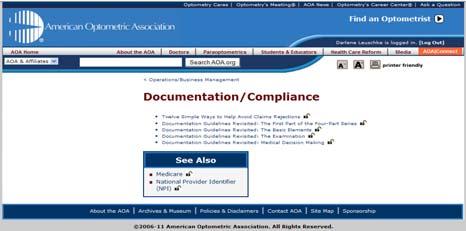 VI. Claim Filing (12%) A. CMS Form (formerly HCFA) AOA Web site: 1. Completion guidelines (http://www.aoa.org/x6527.xml) 2. Example form Centers for Medicare and Medicaid Services B.