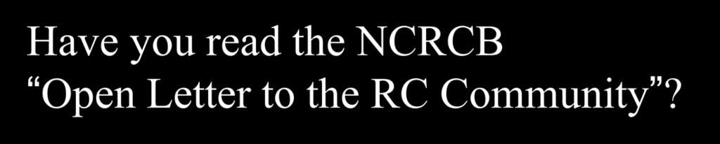 Have you read the NCRCB