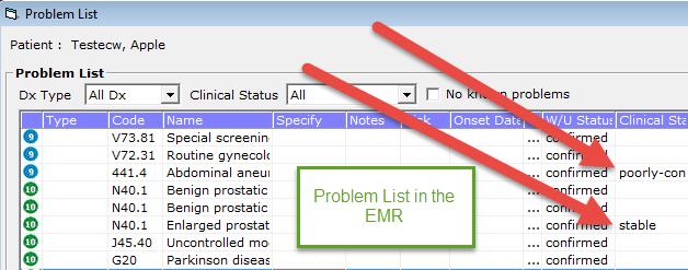 Patient Safety Alerts ehx Display of the Problem List Specific Clinical