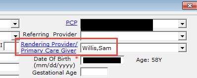 The most recent Rendering Provider from the Patient Demographics window defaults into the From Provider box in