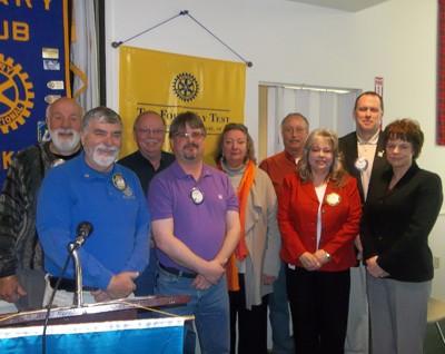 FOUR WAY TEST Pres-N Susie recognized the Rotarians who participated in this year s work with the FOUR WAY TEST. She presented each Rotarian with a beautiful pin (see photo).