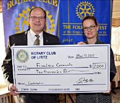 The Adams County Young Professionals and Rotary Club of Gettysburg donated $405 to South Central Community Action Programs, Inc. on March 10.