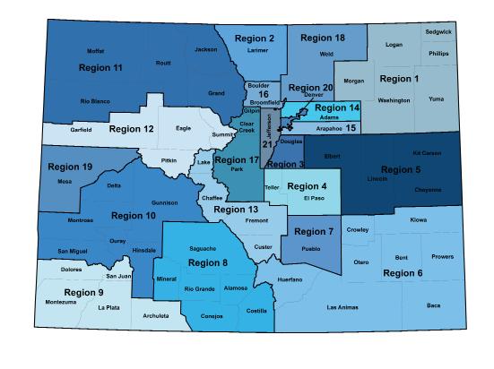 Regional Health Connector Host Organizations Colorado s 21 Regional Health Connectors (RHCs) connect the systems that keep us healthy, including primary care, public health, social services, and