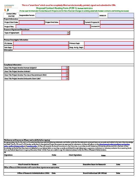 PCRF-S Form