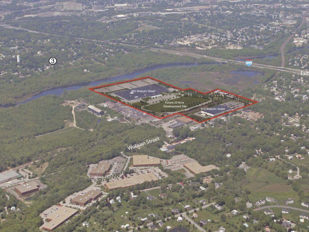 Existing Building and Associated Sites Riverview/Baker Commodities/Brookwood Riverview Business Park (495R Billerica Avenue): Phase 1 Aerial view of Riverview Business Park; Baker Commodities to the