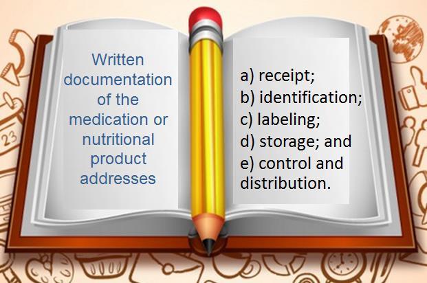 MMU.3 Storage MMU.3.1 There is a process for the management of medications and nutritional products that require special handling.