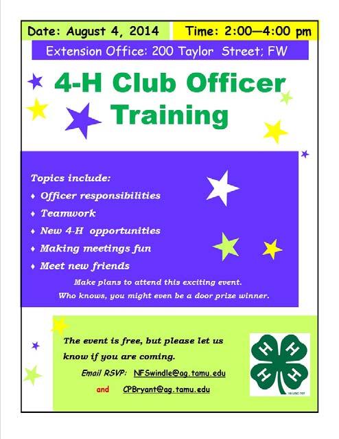 Pictures of 4-H Members Needed Attention: Each year, the County Council members prepare a slide show of 4-H members involved in projects and activities.