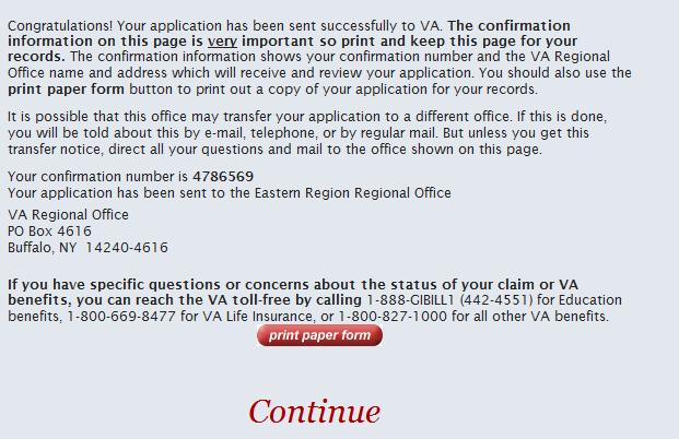The final steps for your application include: o Keeping a copy of your confirmation number