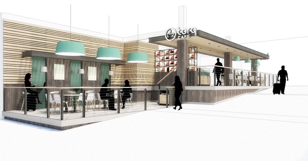 APPENDIX B: CONCEPTUAL DESIGN B.2 SPACE: T1-FB-G4 - CAFE/COFFEEHOUSE CONCEPTUAL RENDERING Extending materials from upper space provides visual connection and brand continuity.