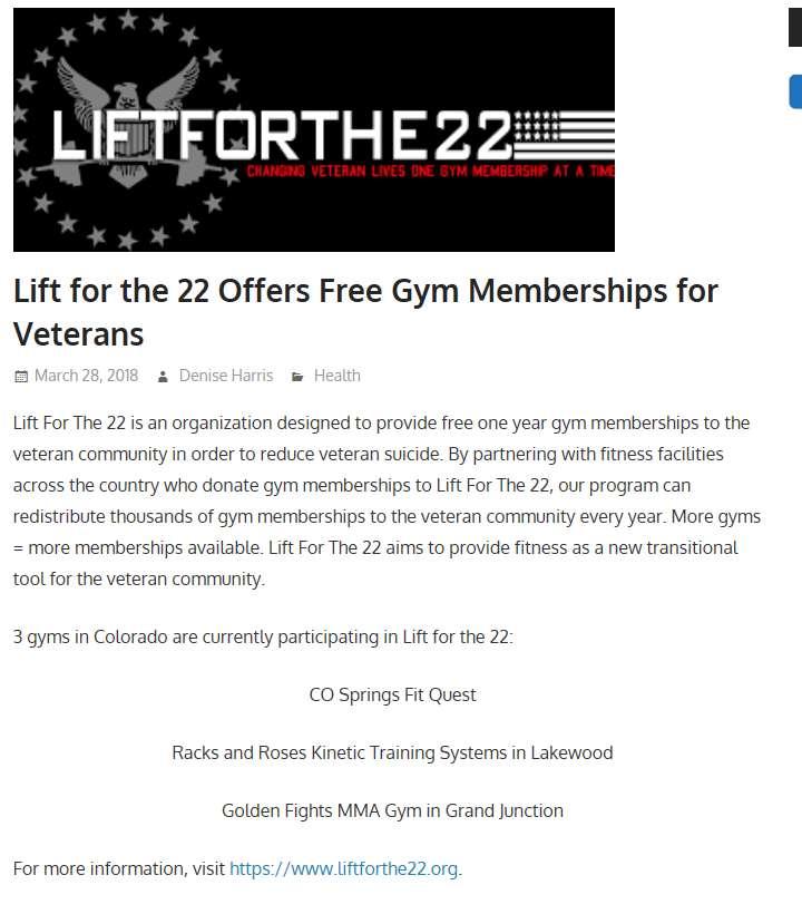 LIFT FOR THE 22