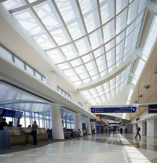 It has two main terminals comprising approximately 940,000 square feet and 28 commercial gates, and two full-service private fixed-base operators on Airport property.
