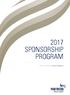 2017 SPONSORSHIP PROGRAM A WEALTH OF KNOWLEDGE A WORLD OF POSSIBILITIES