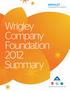 Wrigley Company Foundation 2012 Summary