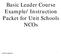 Basic Leader Course Example/ Instruction Packet for Unit Schools NCOs