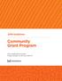 2018 Guidelines Community Grant Program