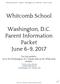 Whitcomb School. Washington, D.C. Parent Information Packet June 6-9, 2017