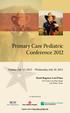 Primary Care Pediatric Conference 2012