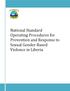 National Standard Operating Procedures for Prevention and Response to Sexual Gender Based Violence in Liberia