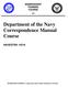 Department of the Navy Correspondence Manual Course