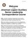 Welcome to the American Legion Auxiliary Senior Leadership Correspondence Course