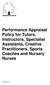 Performance Appraisal Policy for Tutors, Instructors, Specialist Assistants, Creative Practitioners, Sports Coaches and Nursery Nurses