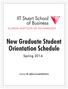 New Graduate Student Orientation Schedule