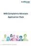 NHS Complaints Advocate Application Pack
