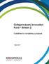 College-Industry Innovation Fund Stream 2. Guidelines for completing a proposal