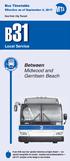 B31. Midwood and Gerritsen Beach. Between. Local Service. Bus Timetable. Effective as of September 3, New York City Transit
