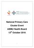 National Primary Care Cluster Event ABMU Health Board 13 th October 2016