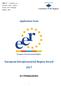European Entrepreneurial Region Award EXTREMADURA. Application Form